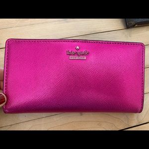 Kate spade metallic pink wallet